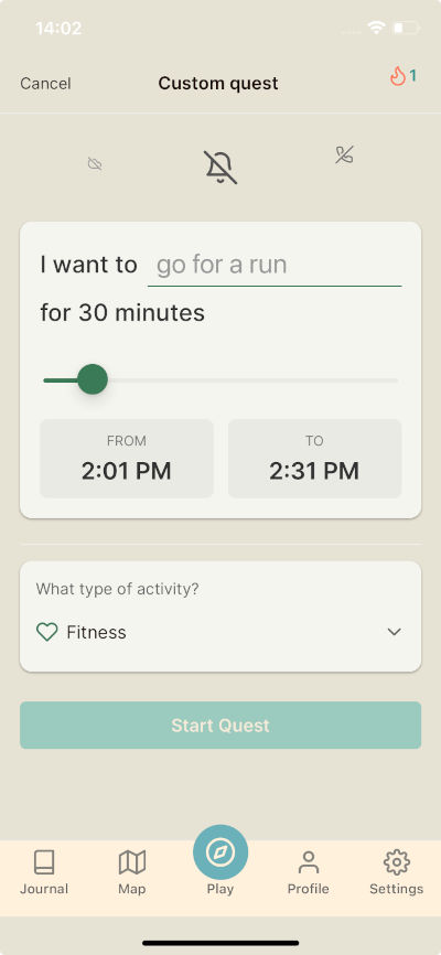 Start a quest demonstration